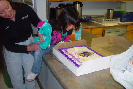 Kasen with her Hannah Montana Cake